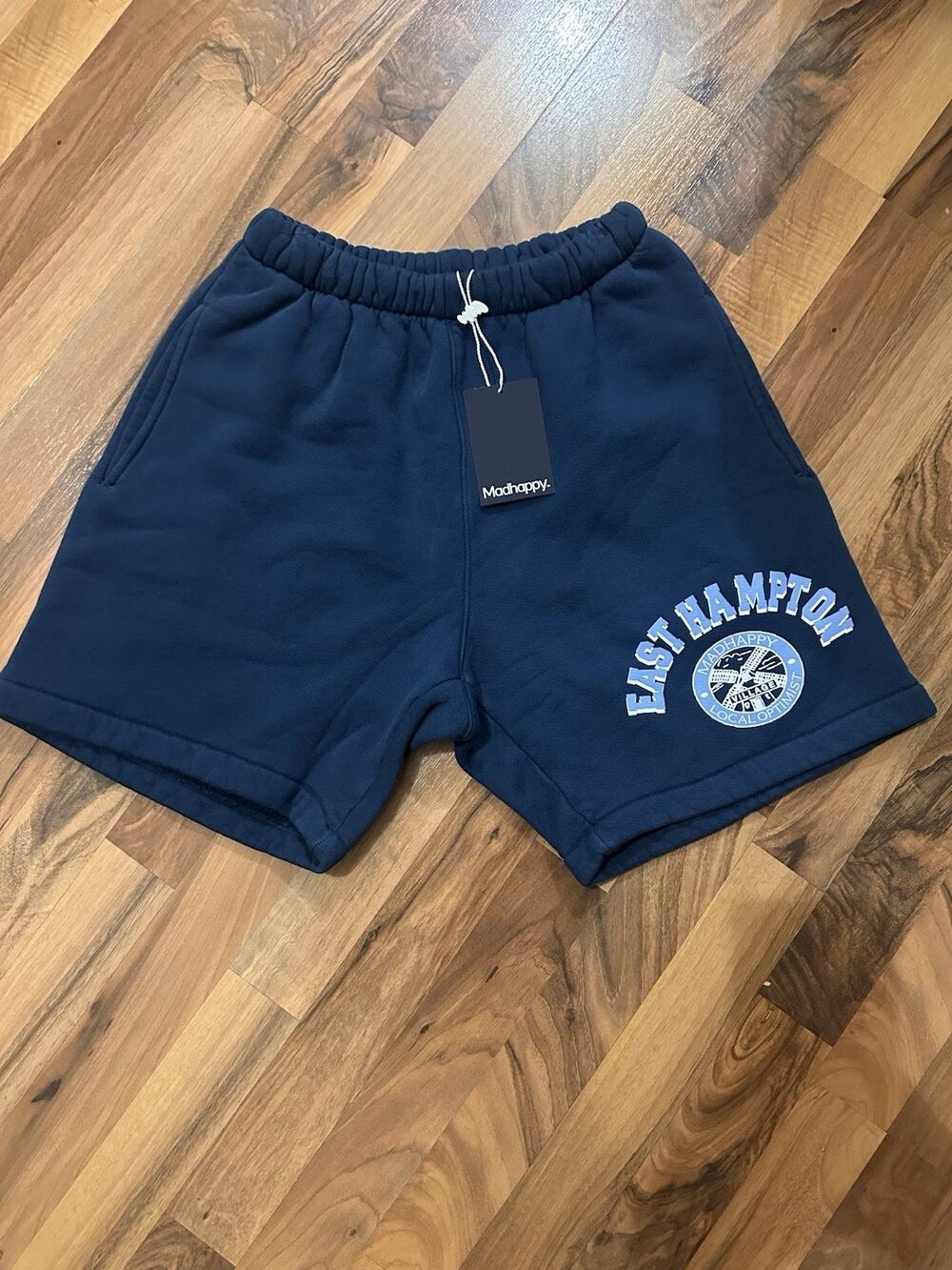 Women’s Madhappy Blue Fleece Elastic Pull On East Hampton Shorts ~ NWT